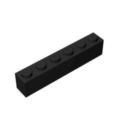 Brick 1 x 6 #3009 Black 10 pieces