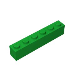 Brick 1 x 6 #3009 Green 10 pieces