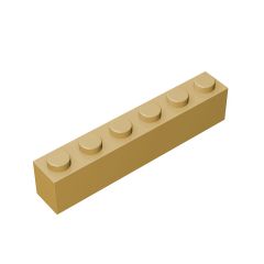 Brick 1 x 6 #3009 Tan 10 pieces