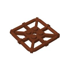 Plate Special 2 x 2 with Bar Frame Square #30094 Reddish Brown