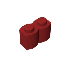 Brick Special 1 x 2 Palisade - aka Log #30136 Dark Red 10 pieces