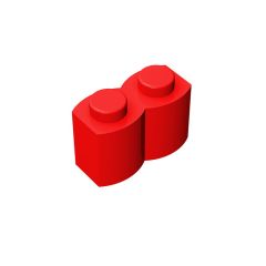 Brick Special 1 x 2 Palisade - aka Log #30136 Red 10 pieces