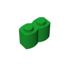 Brick Special 1 x 2 Palisade - aka Log #30136 Green