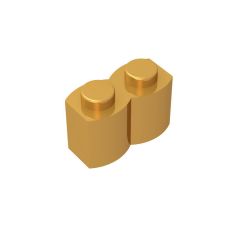 Brick Special 1 x 2 Palisade - aka Log #30136 Pearl Gold