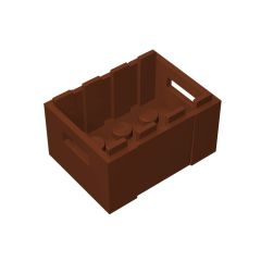Container, Crate 3 x 4 x 1 2/3 with Handholds #30150 Reddish Brown