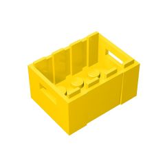 Container, Crate 3 x 4 x 1 2/3 with Handholds #30150 Yellow