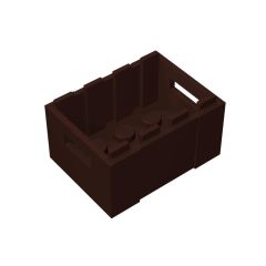 Container, Crate 3 x 4 x 1 2/3 with Handholds #30150 Dark Brown