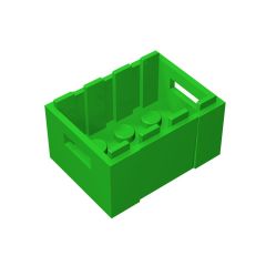Container, Crate 3 x 4 x 1 2/3 with Handholds #30150 Bright Green