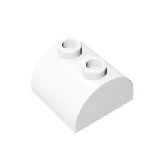 Brick Curved 2 x 2 with Two Top Studs #30165 White