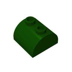 Brick Curved 2 x 2 with Two Top Studs #30165 Dark Green