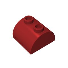 Brick Curved 2 x 2 with Two Top Studs #30165 Dark Red