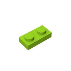 Plate 1 x 2 #3023 Lime 10 pieces