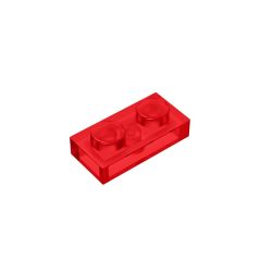 Plate 1 x 2 #3023 Trans-Red