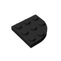 Plate Round Corner 3 x 3 #30357 Black 10 pieces