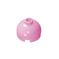 Brick, Round 2 x 2 Dome Top - Blocked Open Stud with Bottom Axle Holder x Shape + Orientation #553b Bright Pink