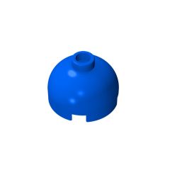 Brick, Round 2 x 2 Dome Top - Blocked Open Stud with Bottom Axle Holder x Shape + Orientation #553b Blue