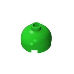 Brick, Round 2 x 2 Dome Top - Blocked Open Stud with Bottom Axle Holder x Shape + Orientation #553b Bright Green 1/4 KG