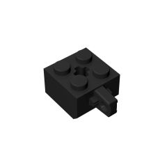 Hinge Brick 2 x 2 Locking with 1 Finger Vertical - Undetermined Type #30389 Black
