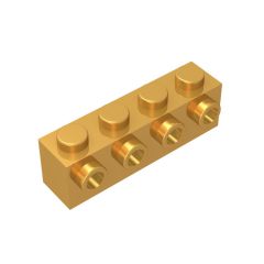 Brick Special 1 x 4 with 4 Studs on One Side #30414 Pearl Gold