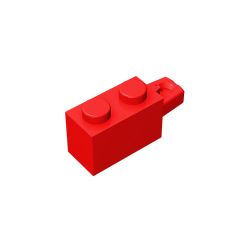 Hinge Brick 1 x 2 Locking With 1 Finger Horizontal End #30541 Red