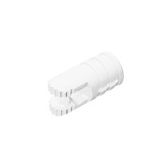 Hinge Cylinder 1 x 2 Locking with 2 Click Fingers and Axle Hole, 9 Teeth #30553 White