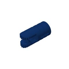 Hinge Cylinder 1 x 2 Locking with 2 Click Fingers and Axle Hole, 9 Teeth #30553 Dark Blue