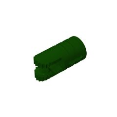 Hinge Cylinder 1 x 2 Locking with 2 Click Fingers and Axle Hole, 9 Teeth #30553 Dark Green