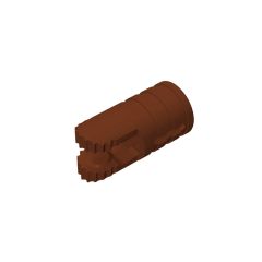 Hinge Cylinder 1 x 2 Locking with 2 Click Fingers and Axle Hole, 9 Teeth #30553 Reddish Brown