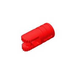 Hinge Cylinder 1 x 2 Locking with 2 Click Fingers and Axle Hole, 9 Teeth #30553 Red