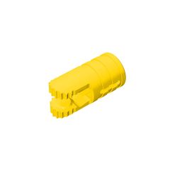 Hinge Cylinder 1 x 2 Locking with 2 Click Fingers and Axle Hole, 9 Teeth #30553 Yellow