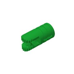 Hinge Cylinder 1 x 2 Locking with 2 Click Fingers and Axle Hole, 9 Teeth #30553 Green