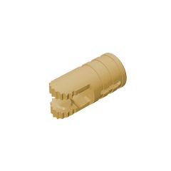 Hinge Cylinder 1 x 2 Locking with 2 Click Fingers and Axle Hole, 9 Teeth #30553 Tan