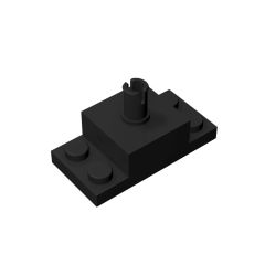 Brick Special 2 x 2 with Top Pin and 1 x 2 Side Plates #30592  Black Gobricks