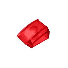 Slope Curved 2 x 2 with Lip, No Studs #30602 Trans-Red 1 KG