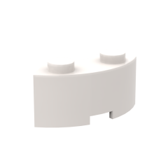 Curved Brick 2 Knobs #3063 White