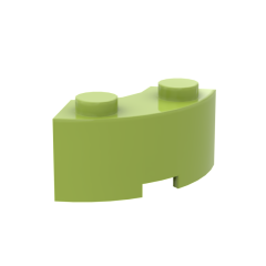 Curved Brick 2 Knobs #3063 Lime