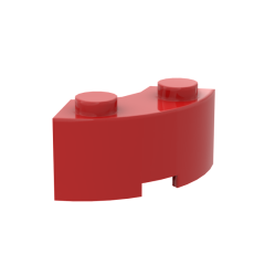 Curved Brick 2 Knobs #3063 Red