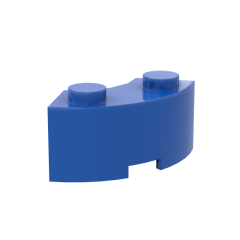 Curved Brick 2 Knobs #3063 Blue