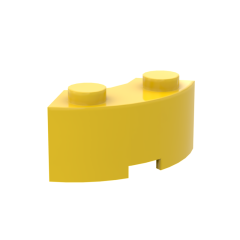 Curved Brick 2 Knobs #3063 Yellow