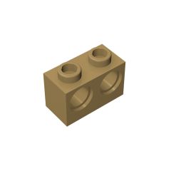 Technic, Brick 1 x 2 with Holes #32000 Dark Tan
