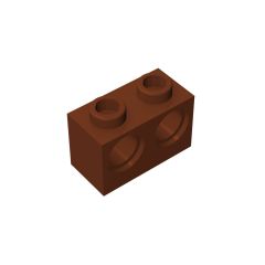 Technic, Brick 1 x 2 with Holes #32000 Reddish Brown