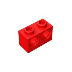 Technic, Brick 1 x 2 with Holes #32000 Red