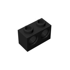 Technic, Brick 1 x 2 with Holes #32000 Black