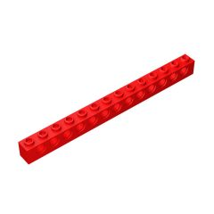 Brick 1 x 14 With Holes #32018 Red