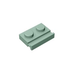 Plate Special 1 x 2 with Door Rail #32028 Sand Green