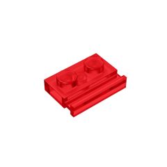 Plate Special 1 x 2 with Door Rail #32028 Trans-Red 1 KG