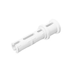 Technic Pin Long with Friction Ridges Lengthwise and Stop Bush - 3 Lateral Holes, Big Pin Hole #32054 White