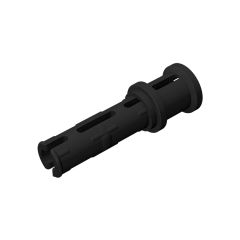 Technic Pin Long with Friction Ridges Lengthwise and Stop Bush - 3 Lateral Holes, Big Pin Hole #32054 Black