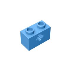 Technic Brick 1 x 2 with Axle Hole #31493 Medium Blue