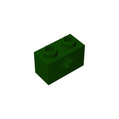 Technic Brick 1 x 2 with Axle Hole #31493 Dark Green